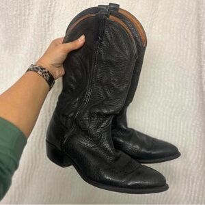 Dingo Black Suede Leather Cowboy Boots Men’s Size 10 Made in USA Western